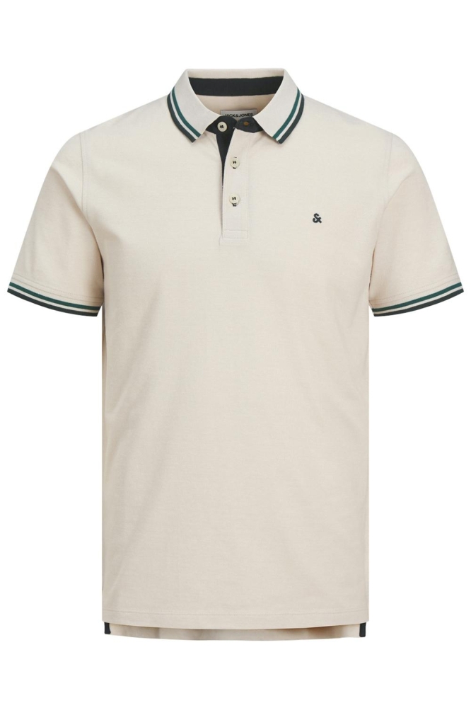 JJEPAULOS POLO SS NOOS 12136668 MOONBEAM/PLAY